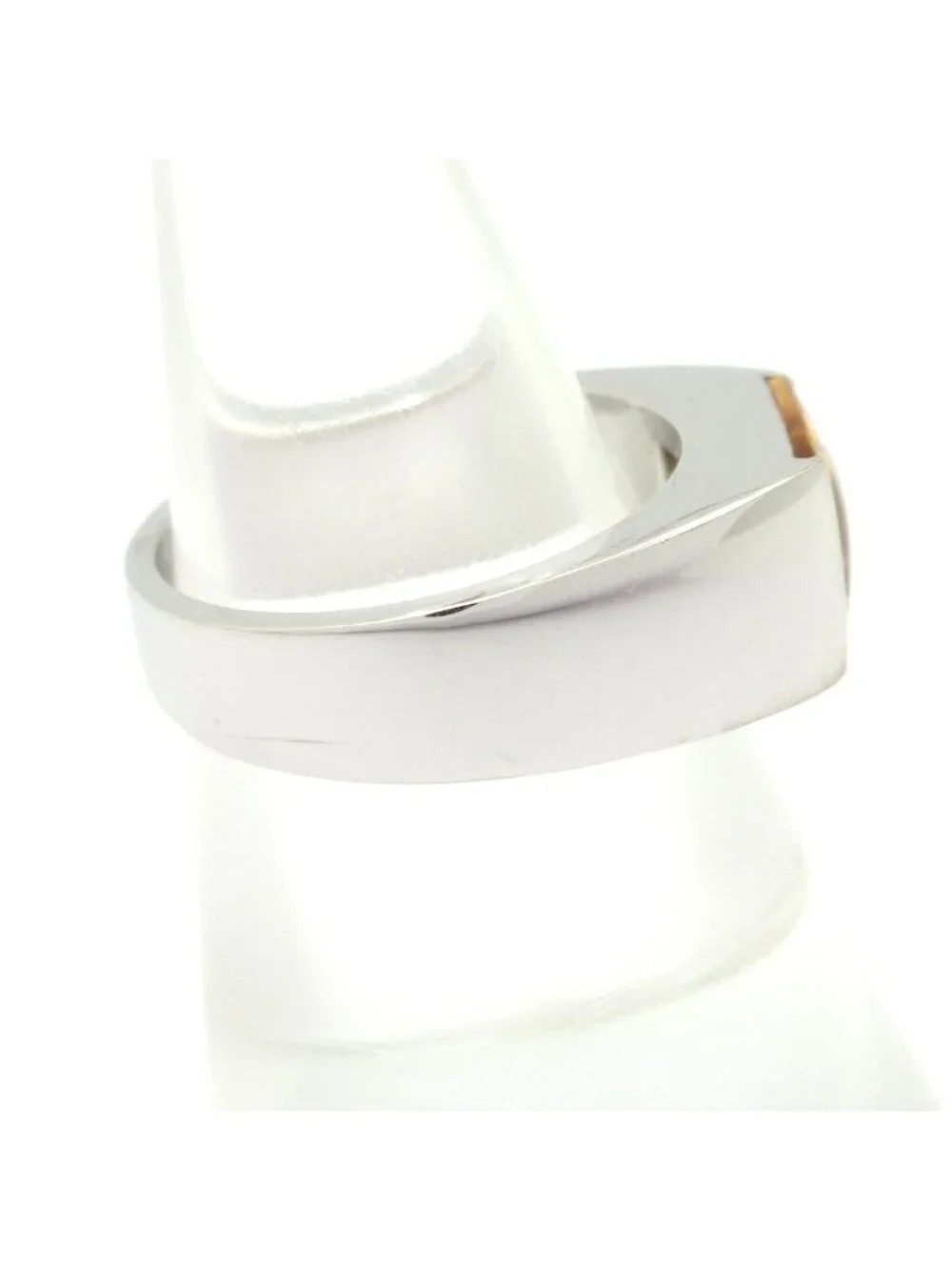 Cartier Ring 54 Tank 18k White Gold Citrine